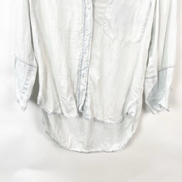 Anthropologie Cloth & Stone XS Womens Faded Gray Button Down Chambray Shirt - Picture 3 of 9